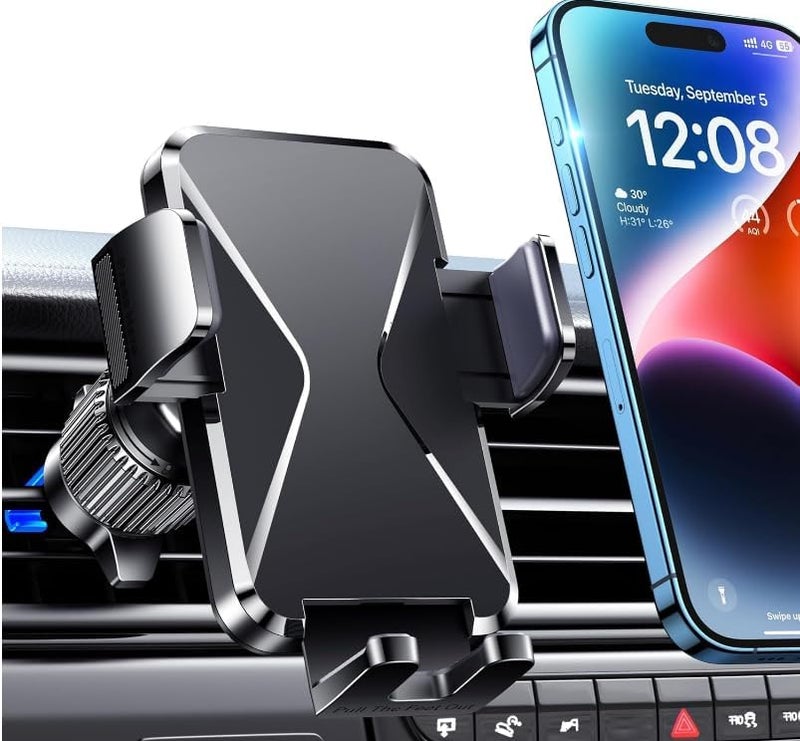 DOLYOFG Car Phone Holder Vent [Thick Cases Friendly] Phone Mount for Car Air Vent 360° Rotate Hands Free Cell Phone Holder for Car Automobile Cradle for All iPhone Android Smartphone - Image 1